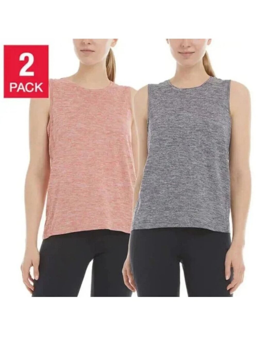 NEW Danskin 2 Pack Breathe Space Dyed Wicking Moisture Control Tank Tops Shirt L